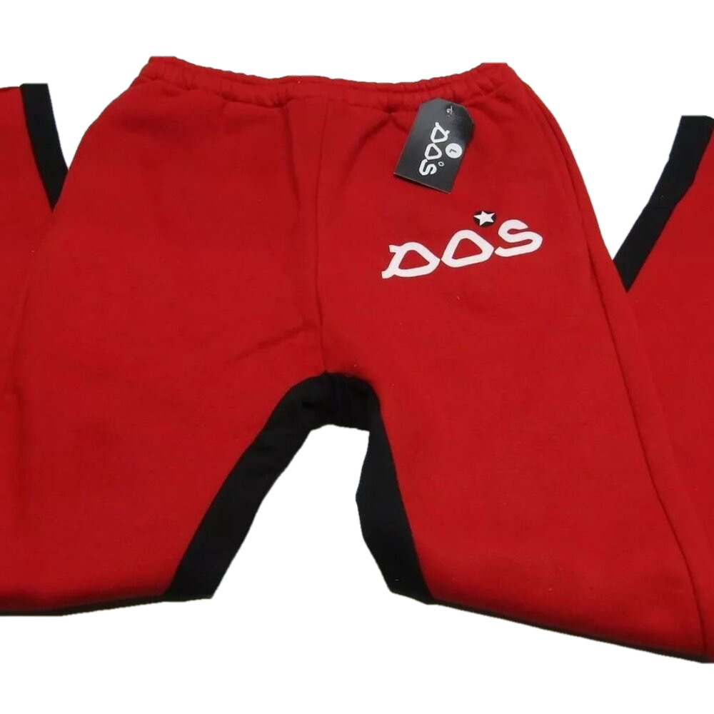 NEW DOS DON'T OVERTHINK STYLE Womens Sweatpant Red V2 Flare Colorblock Size L